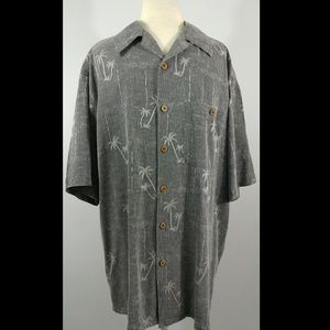 Men's Hawaiian Style Short Gray with Palm Trees